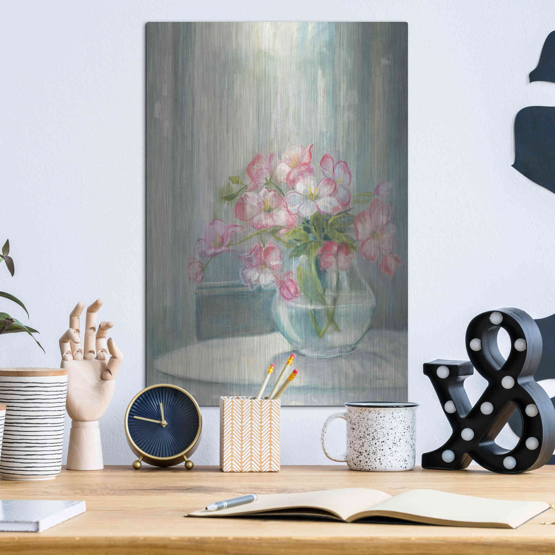 Luxe Metal Art 'Spring Bouquet II' by Carol Rowan, Metal Wall Art,12x16