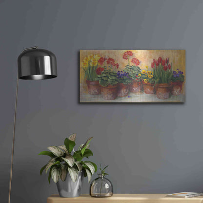 Luxe Metal Art 'Spring In The Greenhouse' by Carol Rowan, Metal Wall Art,24x12