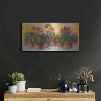 Luxe Metal Art 'Spring In The Greenhouse' by Carol Rowan, Metal Wall Art,24x12