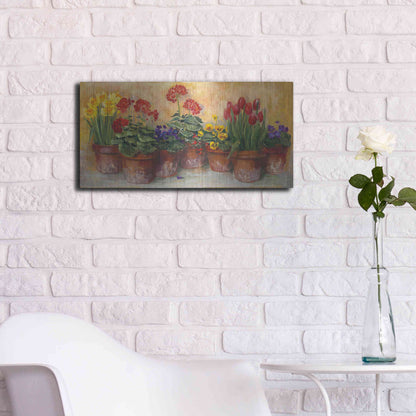 Luxe Metal Art 'Spring In The Greenhouse' by Carol Rowan, Metal Wall Art,24x12