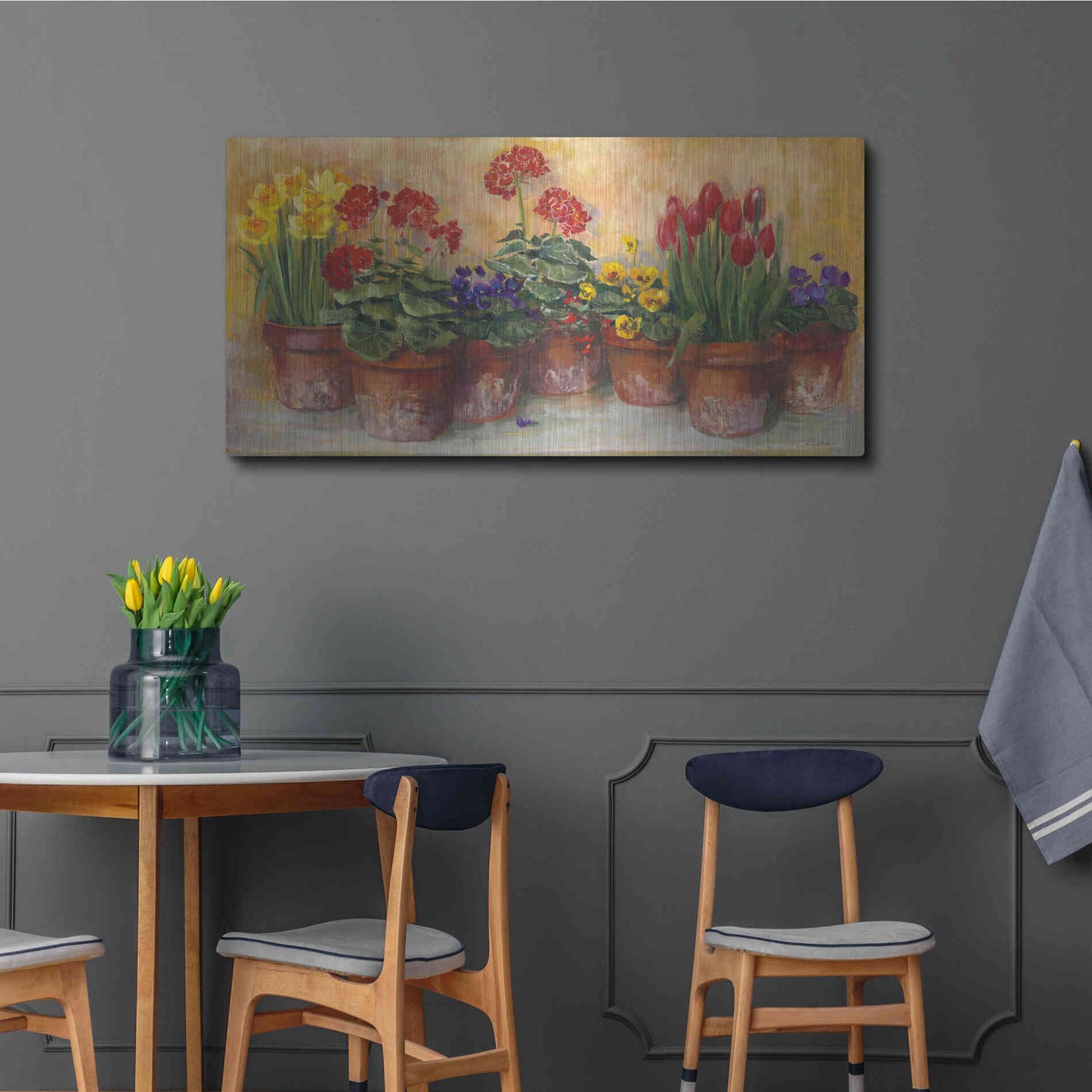 Luxe Metal Art 'Spring In The Greenhouse' by Carol Rowan, Metal Wall Art,48x24
