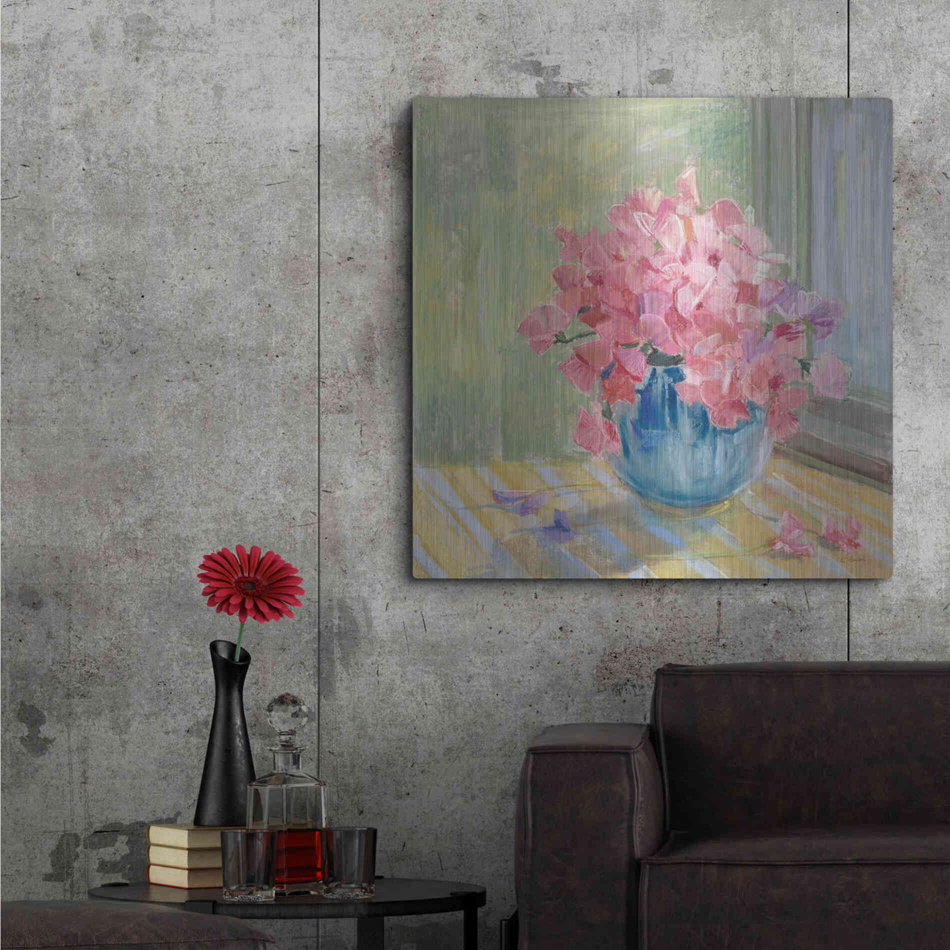 Luxe Metal Art 'Pretty In Pink' by Carol Rowan, Metal Wall Art,36x36