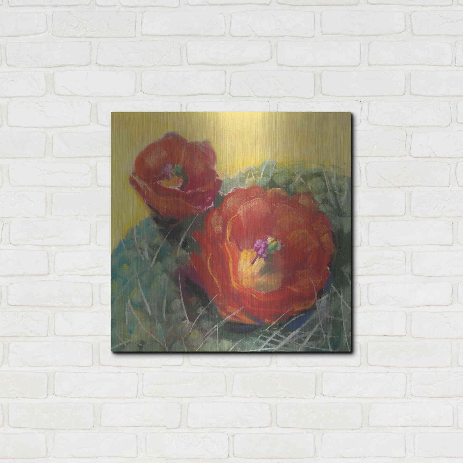 Luxe Metal Art 'Blooming Succulent I' by Carol Rowan, Metal Wall Art,24x24