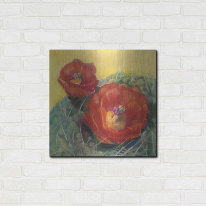 Luxe Metal Art 'Blooming Succulent I' by Carol Rowan, Metal Wall Art,24x24