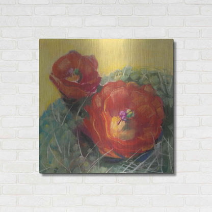 Luxe Metal Art 'Blooming Succulent I' by Carol Rowan, Metal Wall Art,36x36