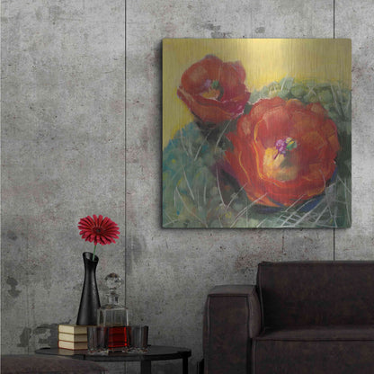 Luxe Metal Art 'Blooming Succulent I' by Carol Rowan, Metal Wall Art,36x36