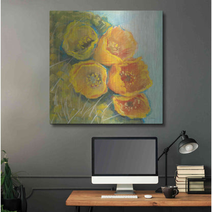 Luxe Metal Art 'Blooming Succulent II' by Carol Rowan, Metal Wall Art,36x36