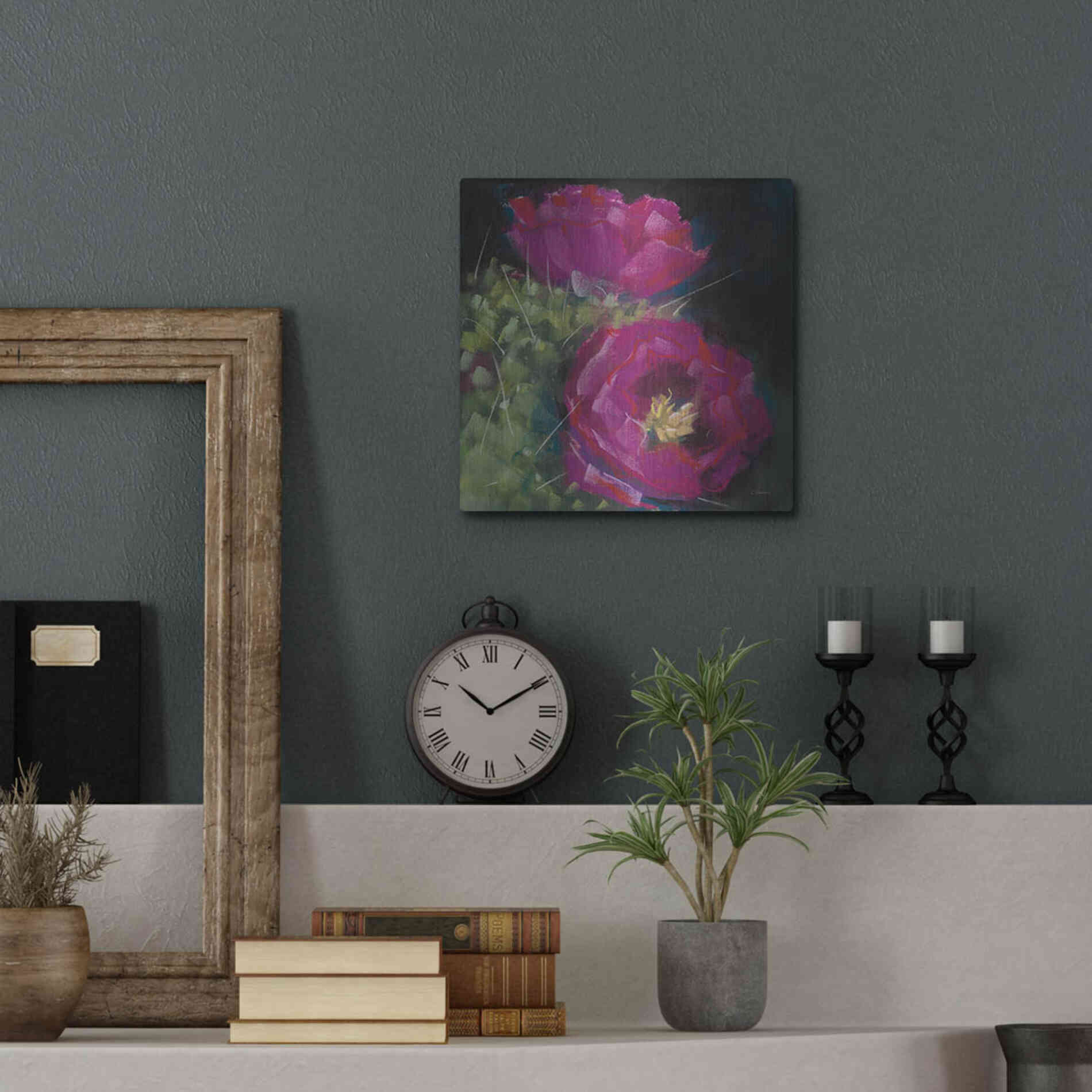 Luxe Metal Art 'Blooming Succulent III' by Carol Rowan, Metal Wall Art,12x12