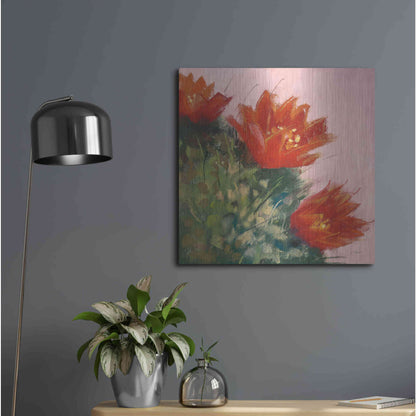 Luxe Metal Art 'Blooming Succulent IV' by Carol Rowan, Metal Wall Art,24x24