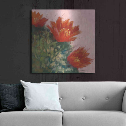 Luxe Metal Art 'Blooming Succulent IV' by Carol Rowan, Metal Wall Art,36x36