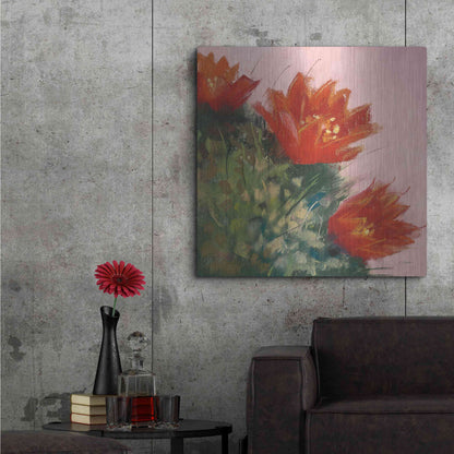 Luxe Metal Art 'Blooming Succulent IV' by Carol Rowan, Metal Wall Art,36x36