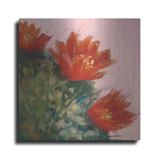 Luxe Metal Art 'Blooming Succulent IV' by Carol Rowan, Metal Wall Art