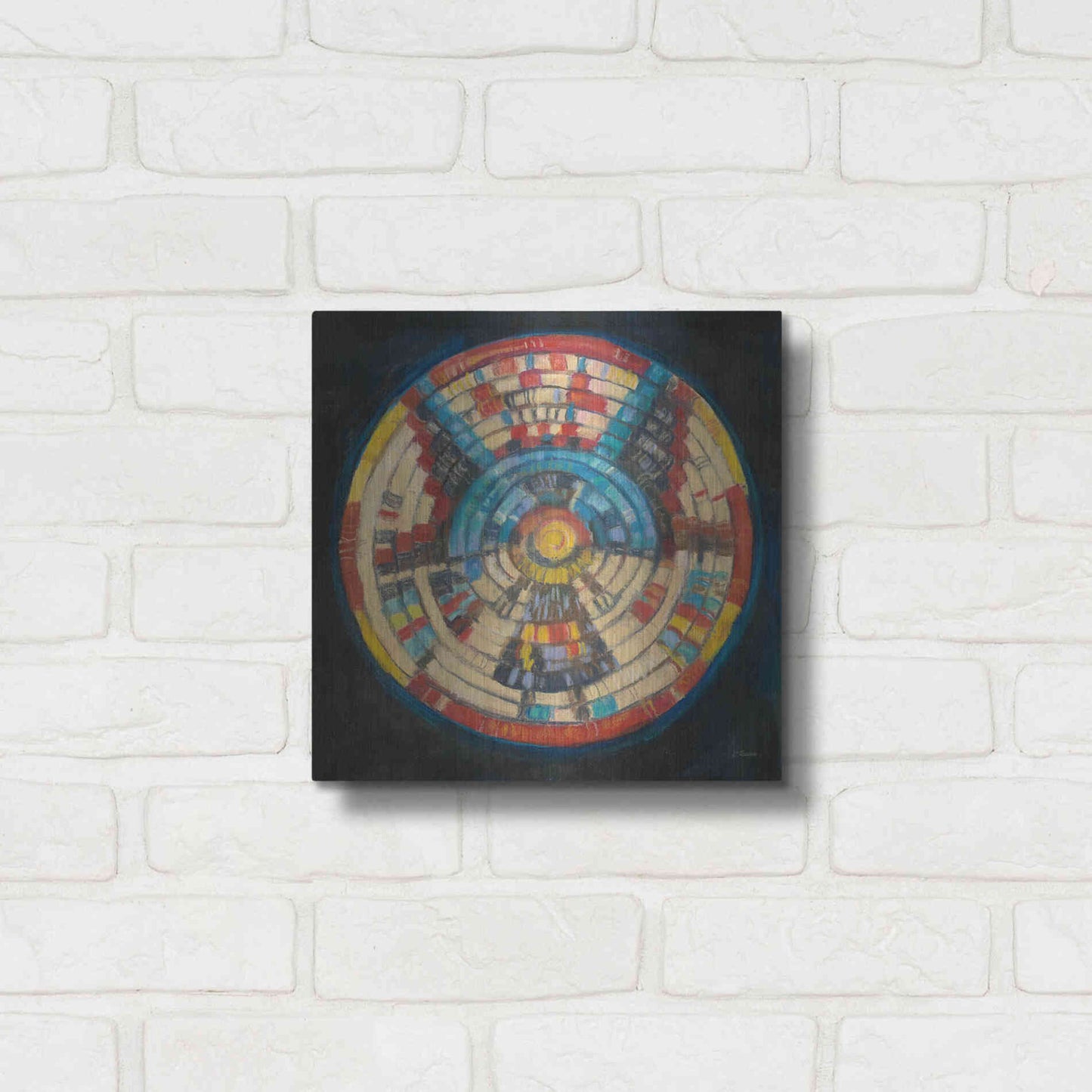 Luxe Metal Art 'Kachina Basket' by Carol Rowan, Metal Wall Art,12x12