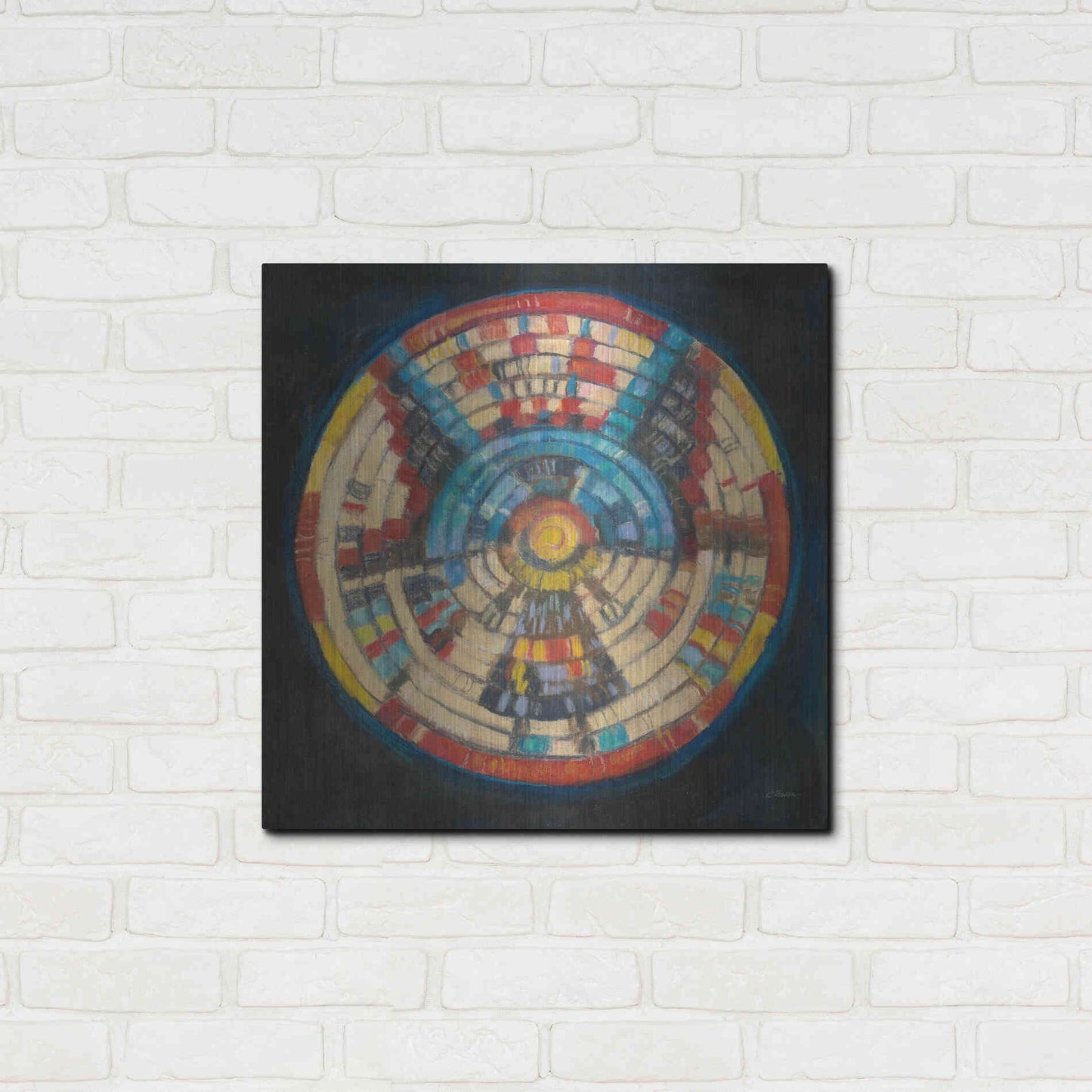 Luxe Metal Art 'Kachina Basket' by Carol Rowan, Metal Wall Art,24x24