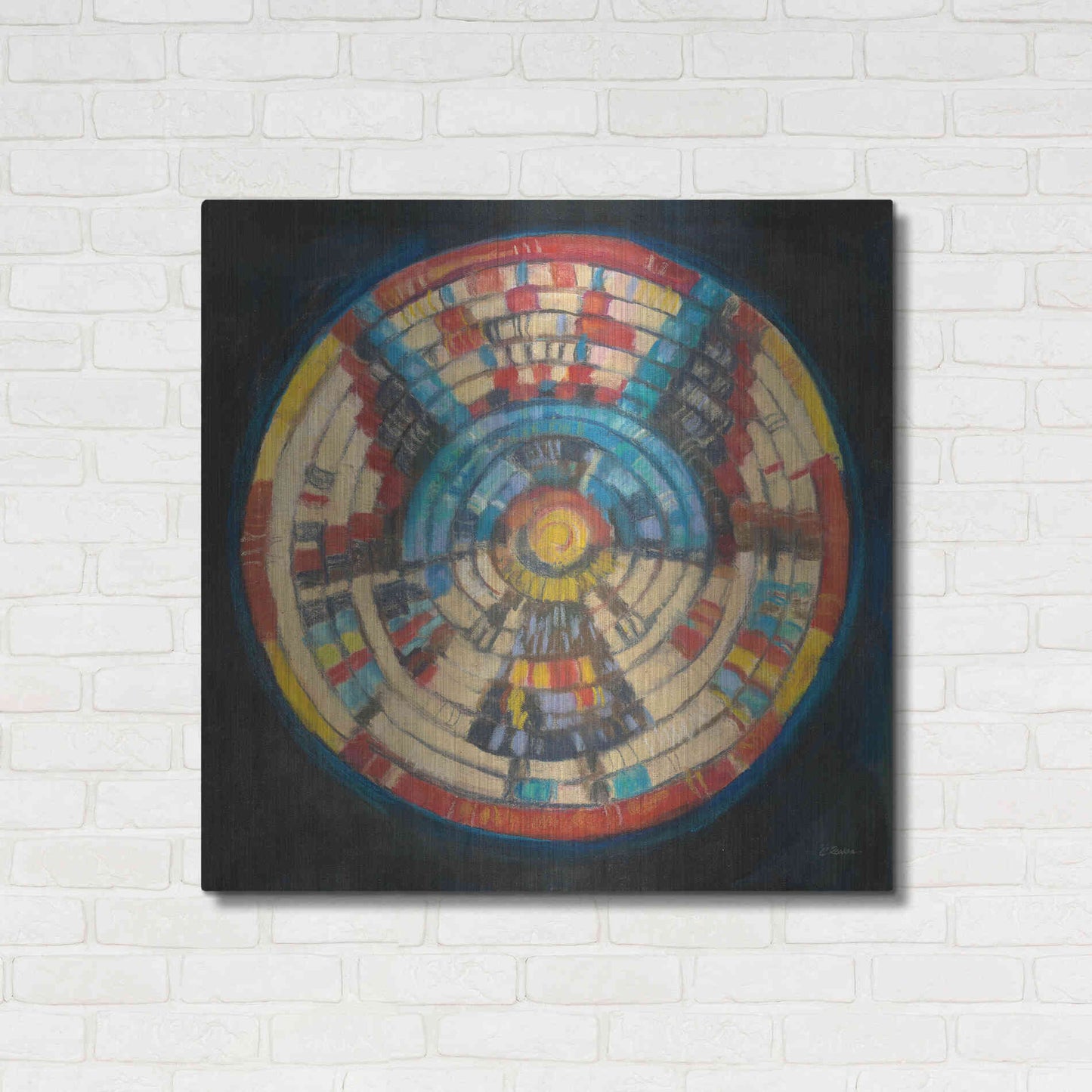 Luxe Metal Art 'Kachina Basket' by Carol Rowan, Metal Wall Art,36x36