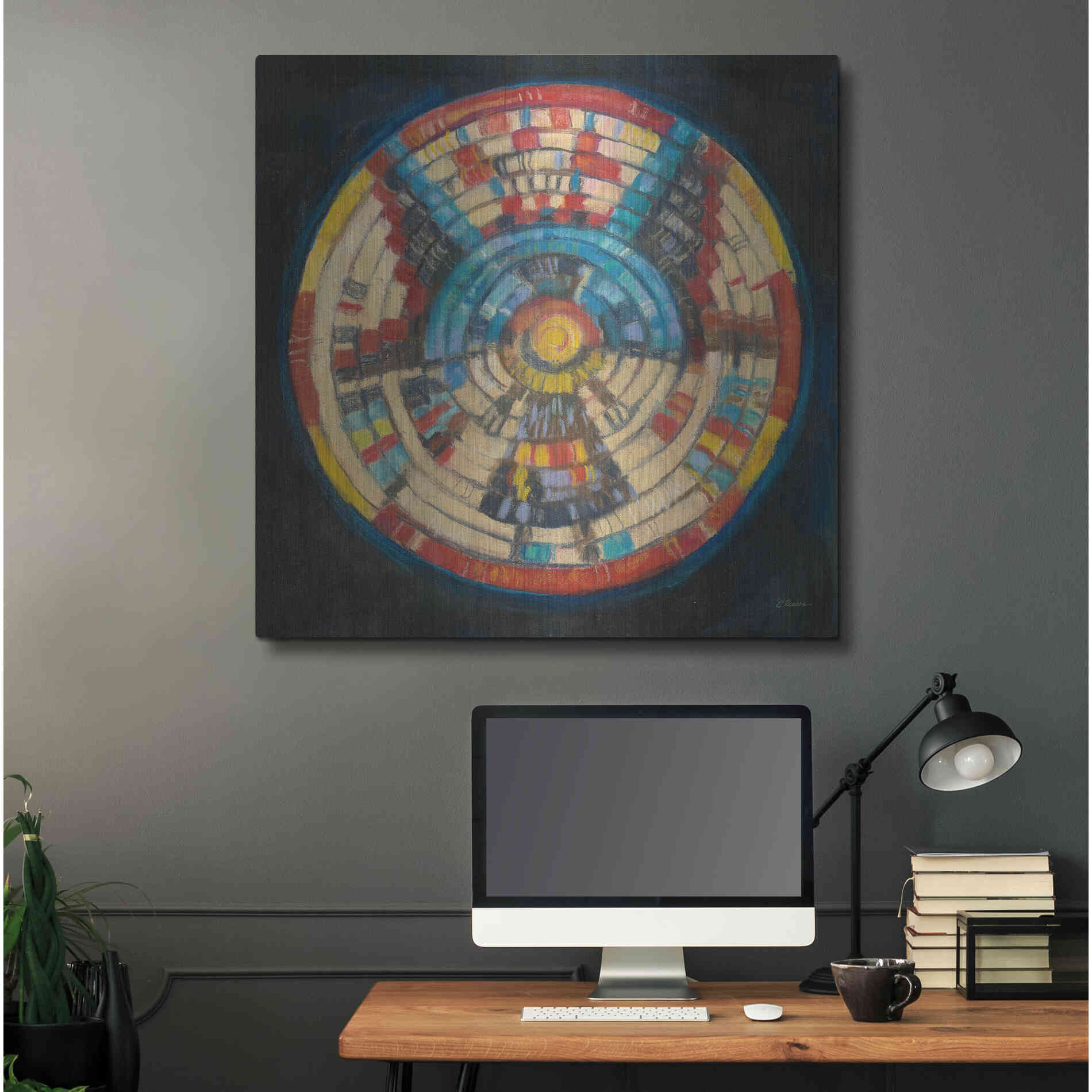 Luxe Metal Art 'Kachina Basket' by Carol Rowan, Metal Wall Art,36x36