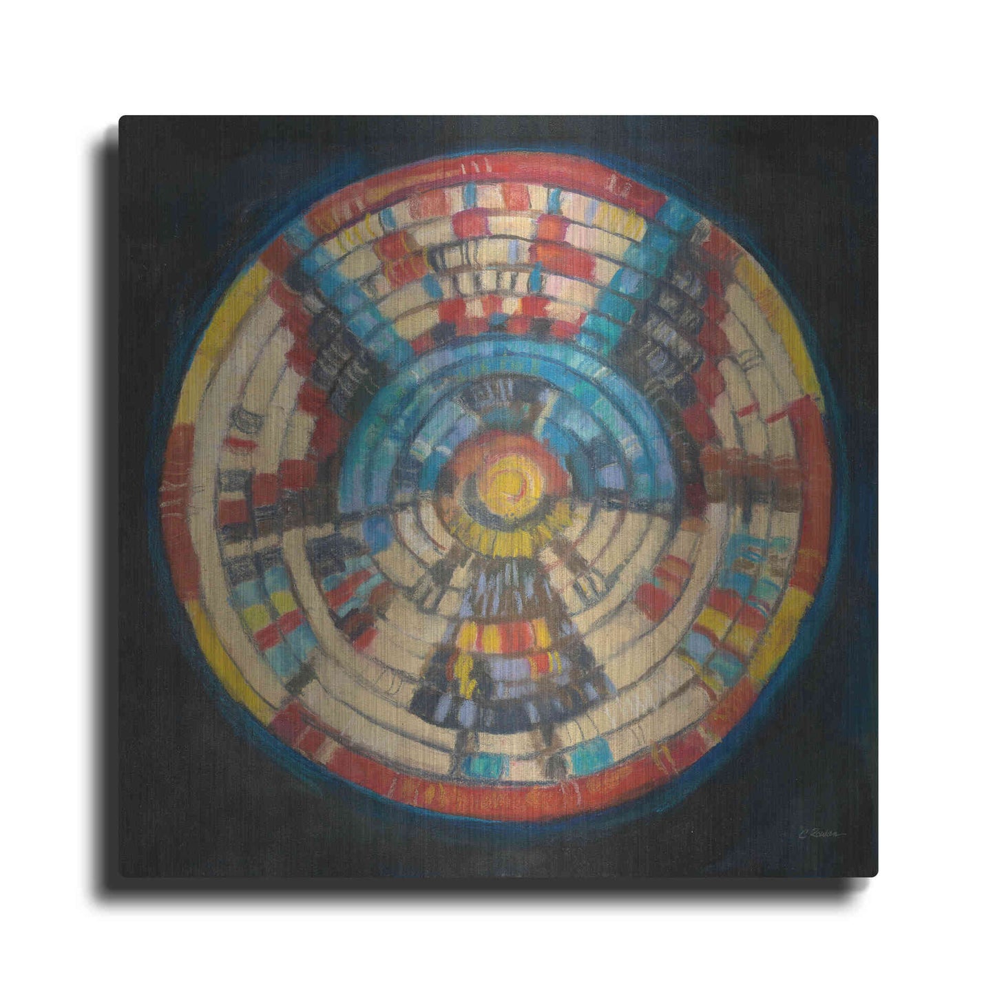 Luxe Metal Art 'Kachina Basket' by Carol Rowan, Metal Wall Art