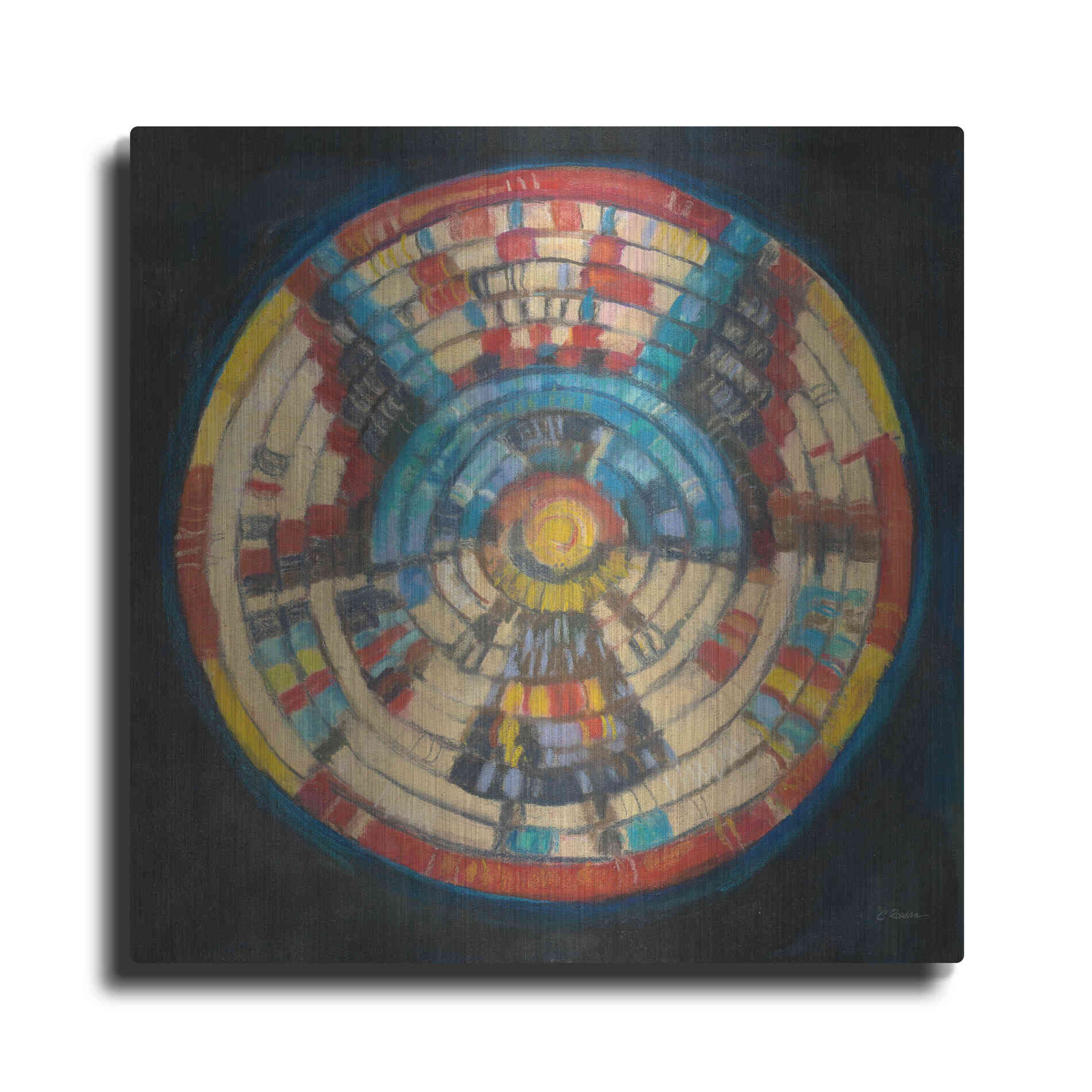 Luxe Metal Art 'Kachina Basket' by Carol Rowan, Metal Wall Art