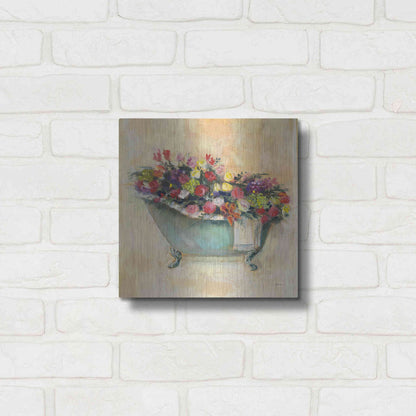Luxe Metal Art 'Bathtub Bouquet I' by Carol Rowan, Metal Wall Art,12x12