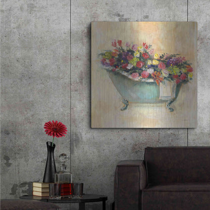 Luxe Metal Art 'Bathtub Bouquet I' by Carol Rowan, Metal Wall Art,36x36