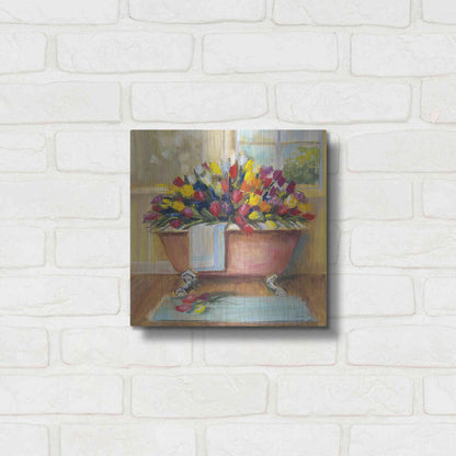 Luxe Metal Art 'Bathtub Bouquet II' by Carol Rowan, Metal Wall Art,12x12