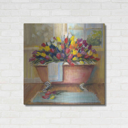 Luxe Metal Art 'Bathtub Bouquet II' by Carol Rowan, Metal Wall Art,36x36