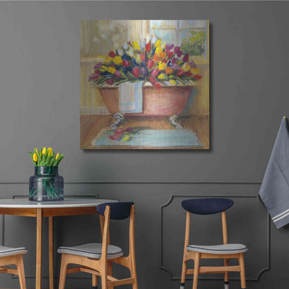 Luxe Metal Art 'Bathtub Bouquet II' by Carol Rowan, Metal Wall Art,36x36