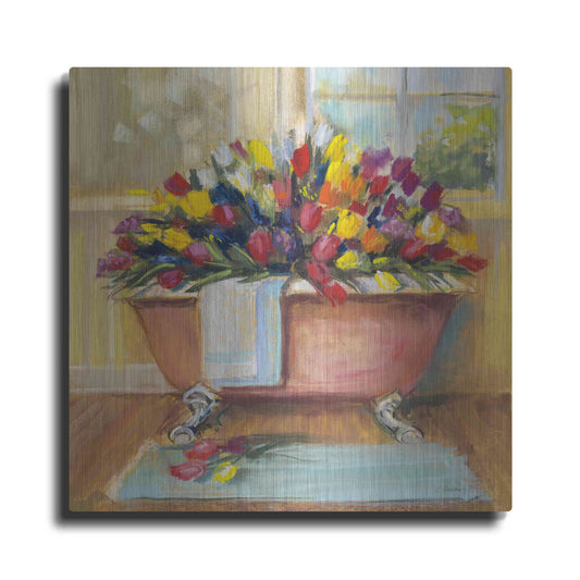 Luxe Metal Art 'Bathtub Bouquet II' by Carol Rowan, Metal Wall Art