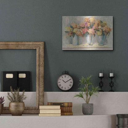 Luxe Metal Art 'Fall Hydrangea Bouquets' by Carol Rowan, Metal Wall Art,16x12