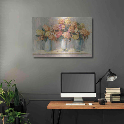 Luxe Metal Art 'Fall Hydrangea Bouquets' by Carol Rowan, Metal Wall Art,36x24