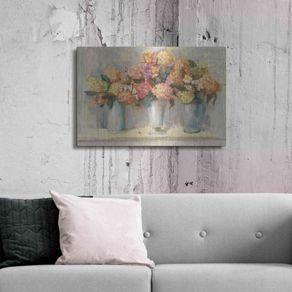 Luxe Metal Art 'Fall Hydrangea Bouquets' by Carol Rowan, Metal Wall Art,36x24
