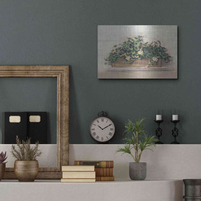 Luxe Metal Art 'Market Geraniums Farmers Market Crop' by Carol Rowan, Metal Wall Art,16x12