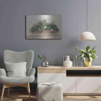 Luxe Metal Art 'Market Geraniums Farmers Market Crop' by Carol Rowan, Metal Wall Art,24x16