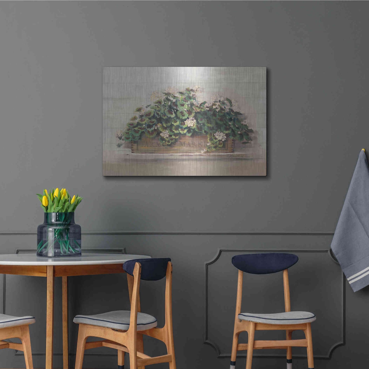 Luxe Metal Art 'Market Geraniums Farmers Market Crop' by Carol Rowan, Metal Wall Art,36x24