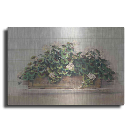 Luxe Metal Art 'Market Geraniums Farmers Market Crop' by Carol Rowan, Metal Wall Art