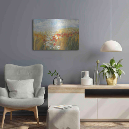 Luxe Metal Art 'Poppies And Larkspur' by Carol Rowan, Metal Wall Art,24x16