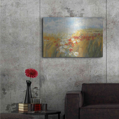 Luxe Metal Art 'Poppies And Larkspur' by Carol Rowan, Metal Wall Art,36x24