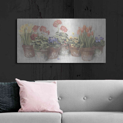 Luxe Metal Art 'Spring In The Greenhouse Neutral' by Carol Rowan, Metal Wall Art,48x24
