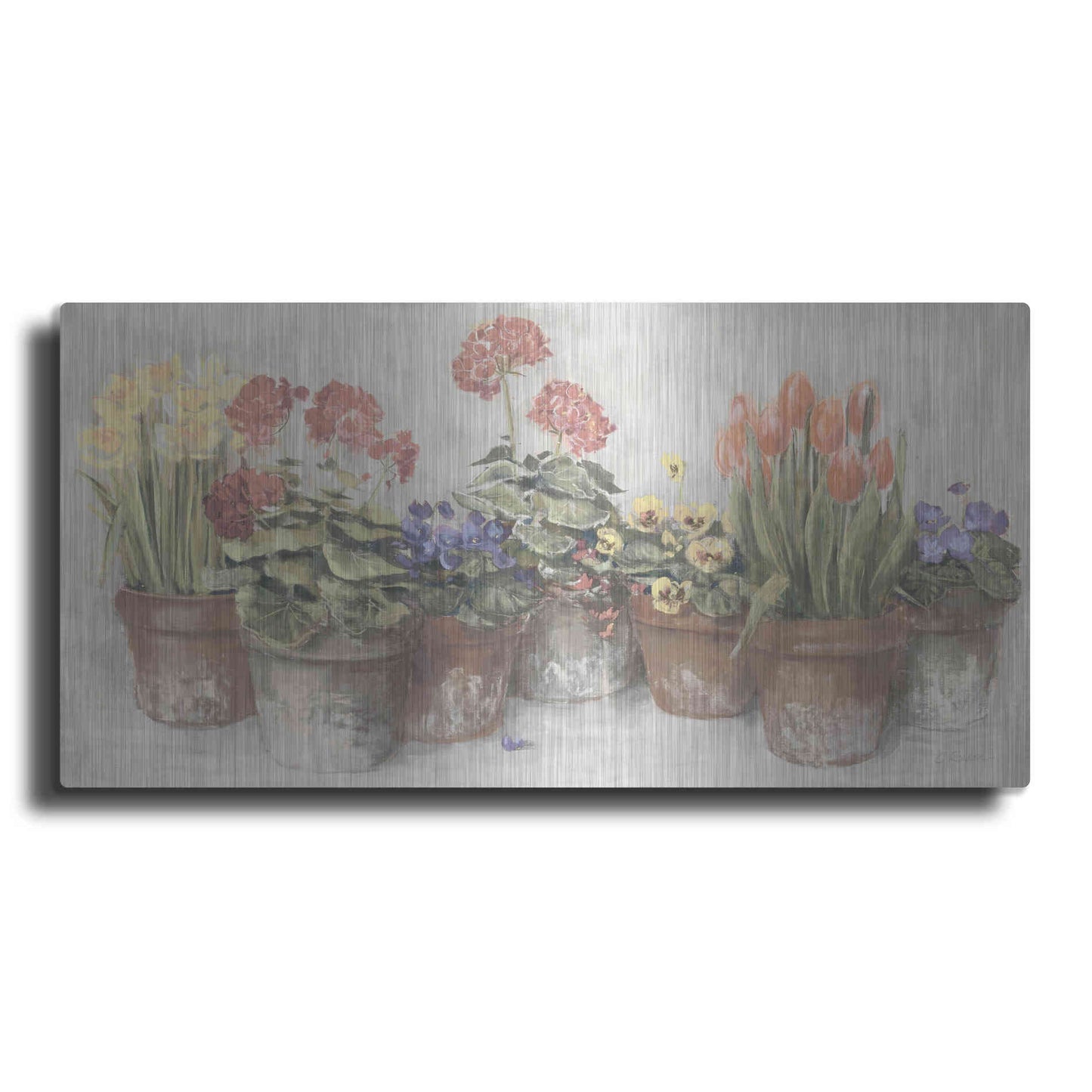 Luxe Metal Art 'Spring In The Greenhouse Neutral' by Carol Rowan, Metal Wall Art