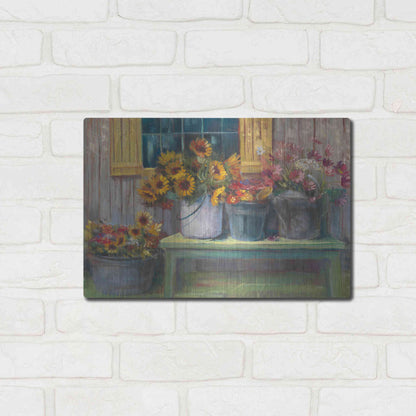Luxe Metal Art 'Green Bench' by Carol Rowan, Metal Wall Art,16x12