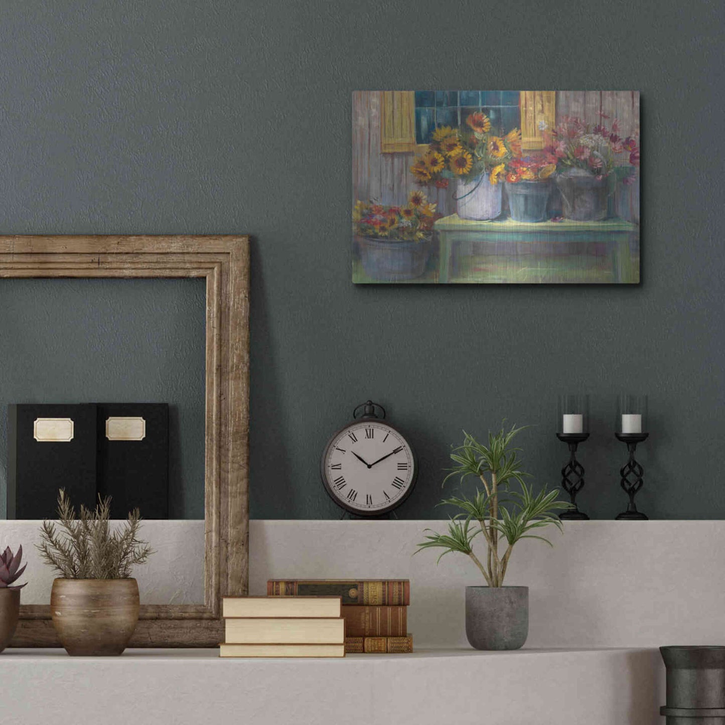 Luxe Metal Art 'Green Bench' by Carol Rowan, Metal Wall Art,16x12