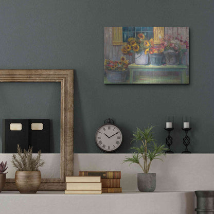 Luxe Metal Art 'Green Bench' by Carol Rowan, Metal Wall Art,16x12