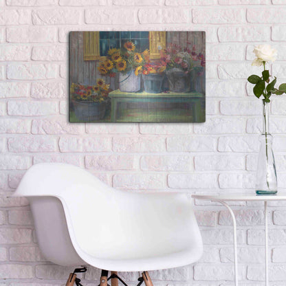 Luxe Metal Art 'Green Bench' by Carol Rowan, Metal Wall Art,24x16