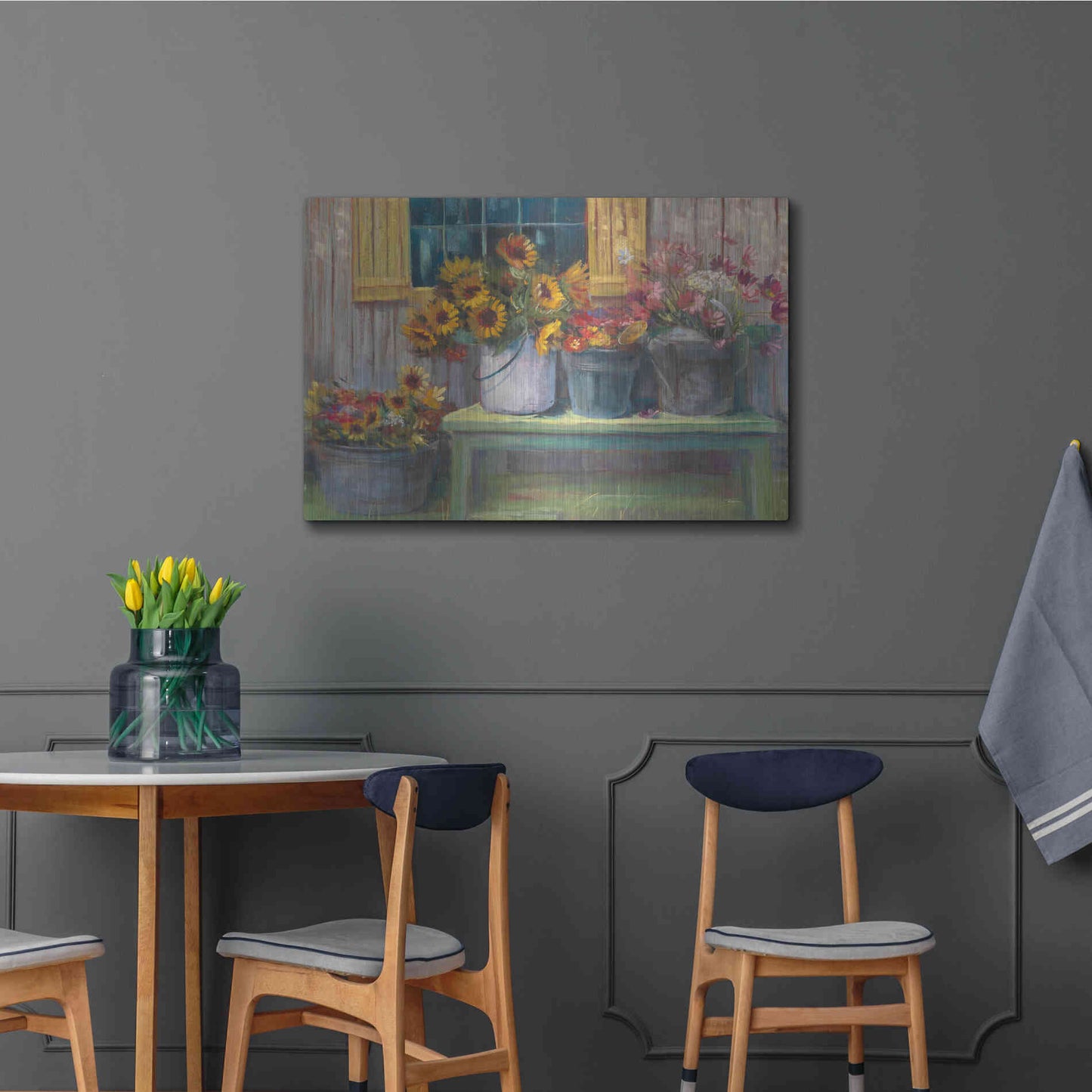 Luxe Metal Art 'Green Bench' by Carol Rowan, Metal Wall Art,36x24