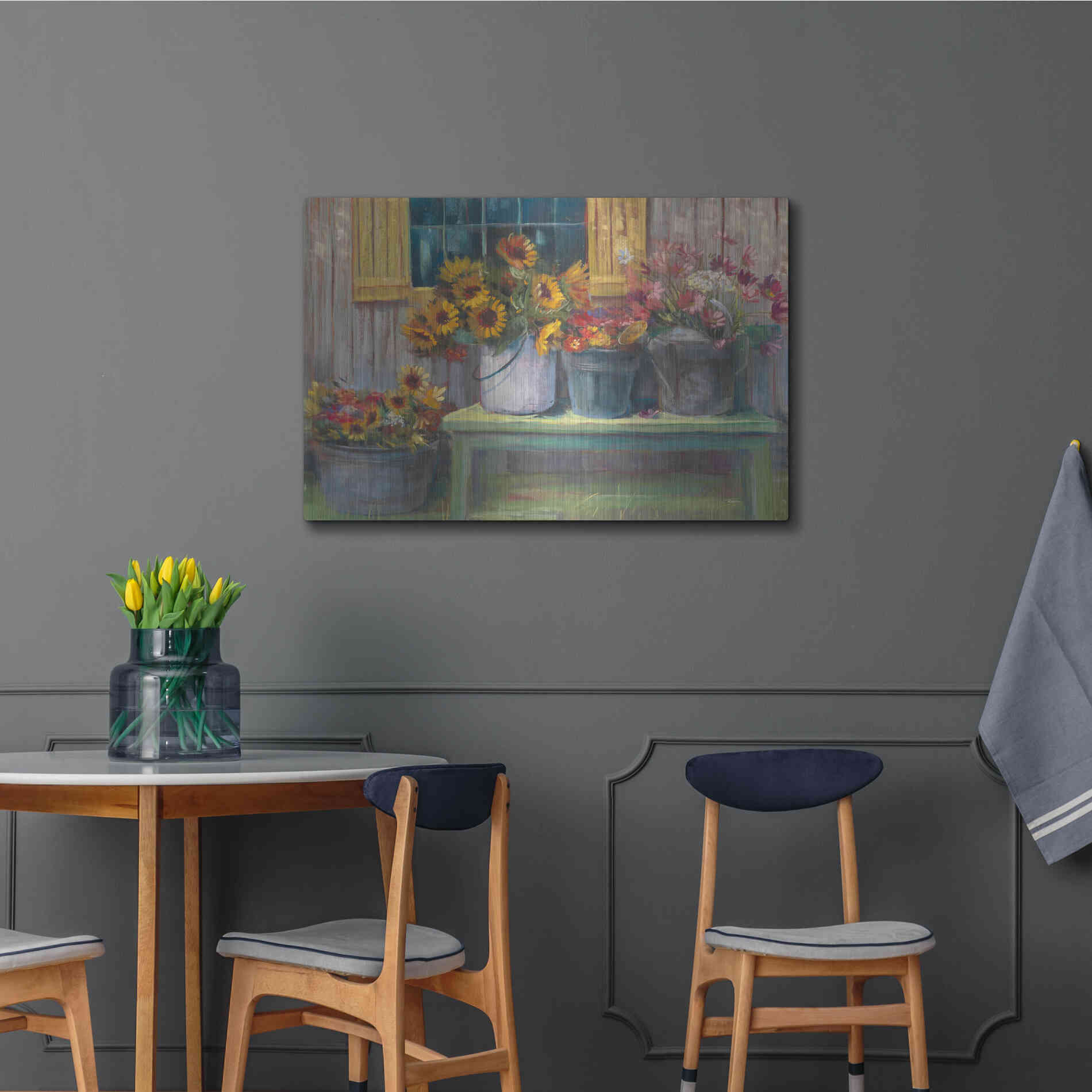 Luxe Metal Art 'Green Bench' by Carol Rowan, Metal Wall Art,36x24