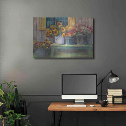 Luxe Metal Art 'Green Bench' by Carol Rowan, Metal Wall Art,36x24
