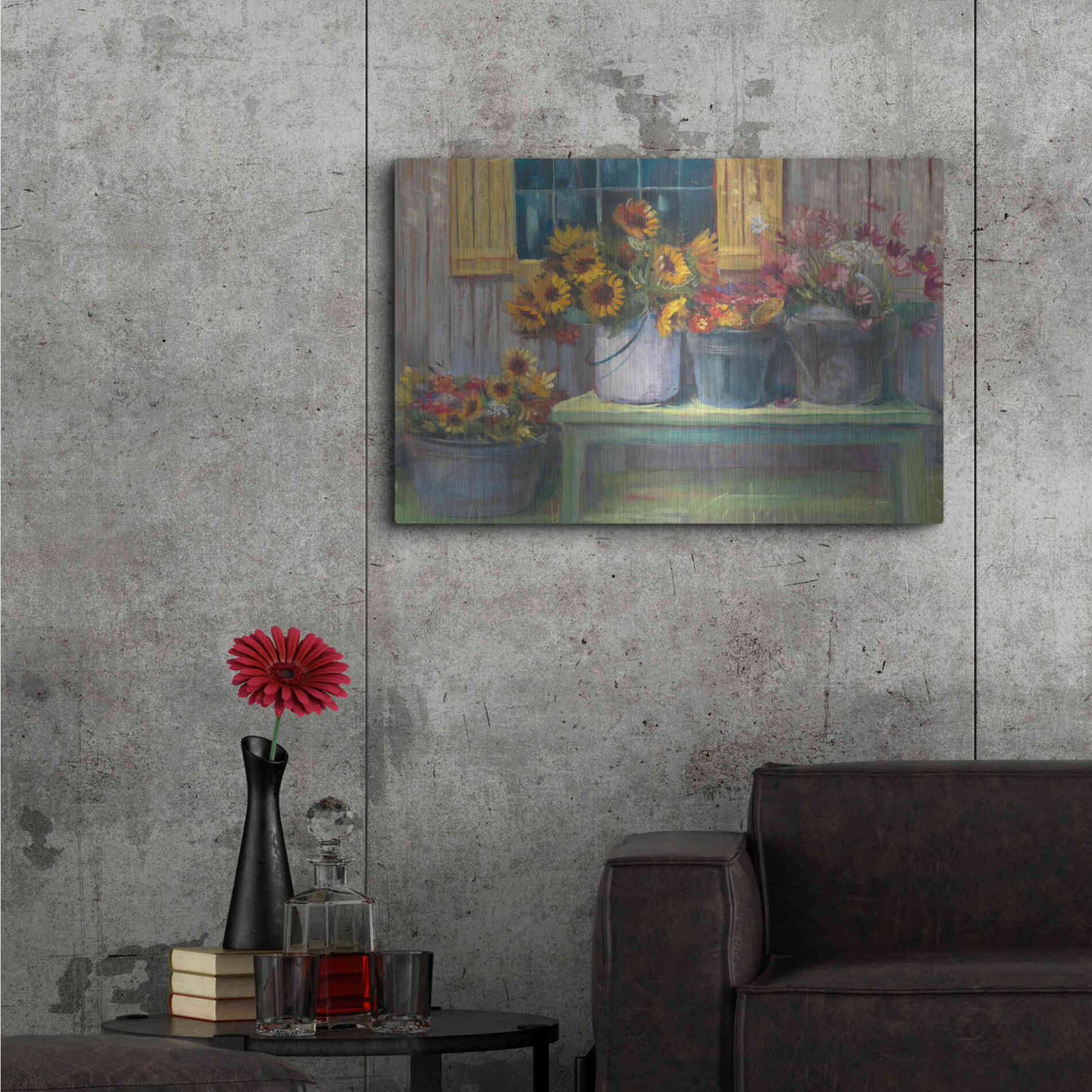 Luxe Metal Art 'Green Bench' by Carol Rowan, Metal Wall Art,36x24