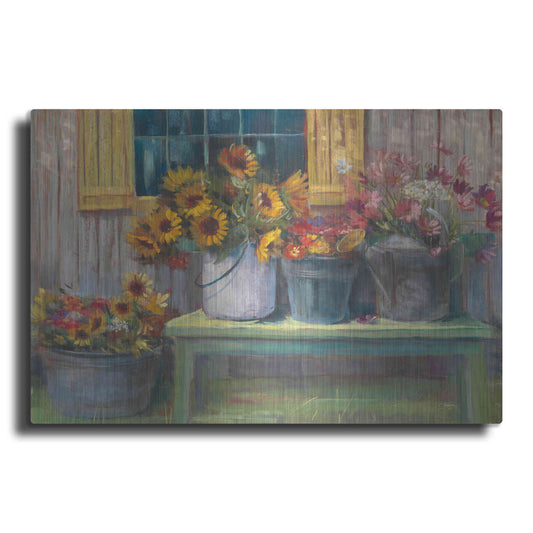 Luxe Metal Art 'Green Bench' by Carol Rowan, Metal Wall Art