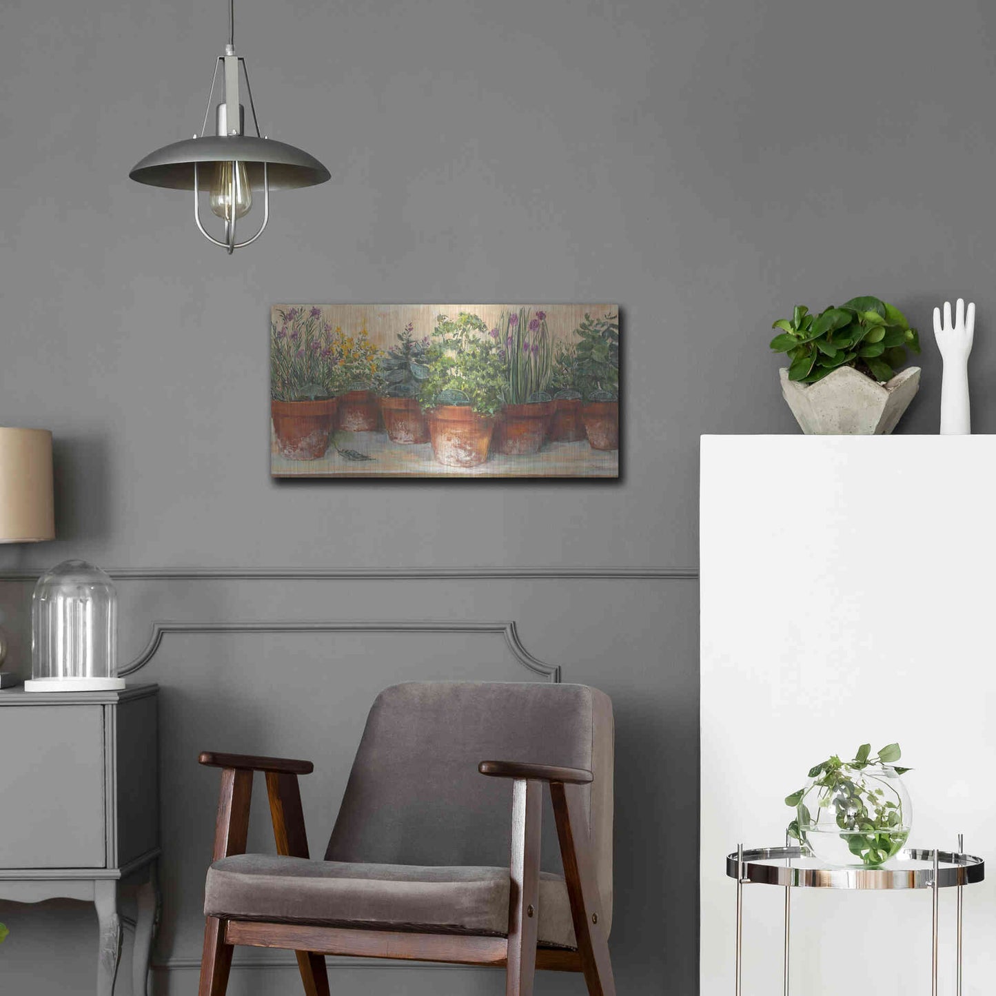 Luxe Metal Art 'Country Herbs' by Carol Rowan, Metal Wall Art,24x12