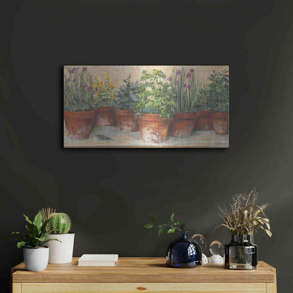 Luxe Metal Art 'Country Herbs' by Carol Rowan, Metal Wall Art,24x12